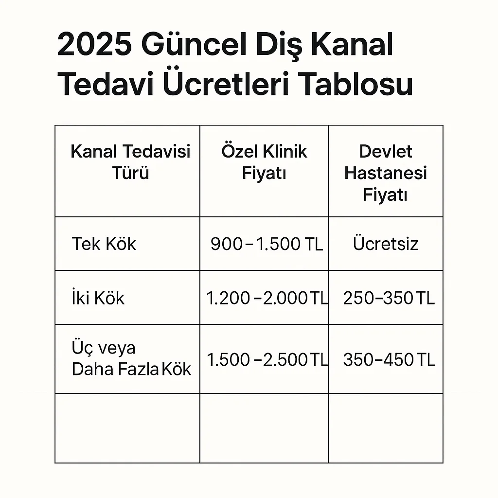 Diş Kanal Tedavi Ücreti Ne Kadar? 2025 Fiyatları 5 dis kanal tedavi ucreti ne kadar