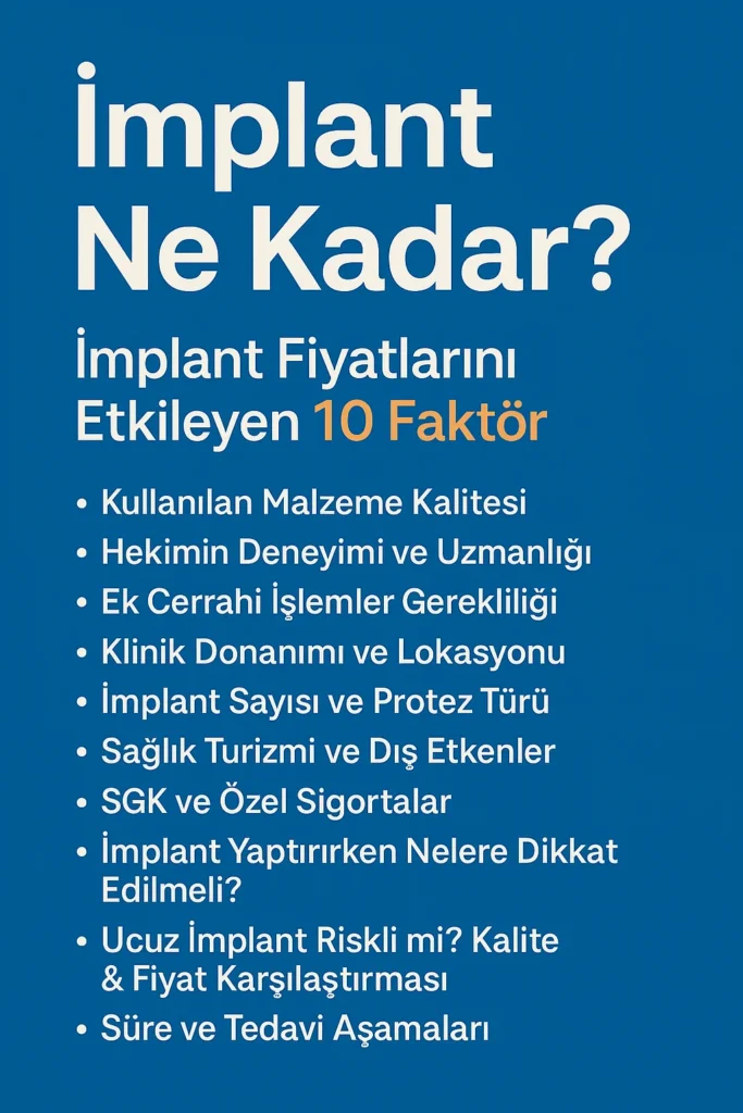 İmplant Ne Kadar? 2025 Yılına Ait Fiyatlar 4 implant ne kadar