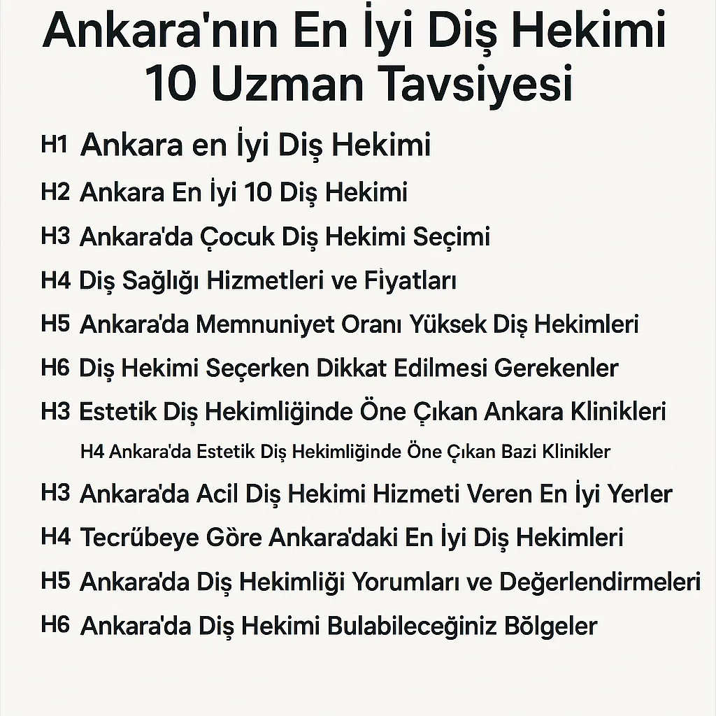 Ankara En İyi Diş Hekimi: 2025’te İlk 10 Seçenek 5 ankara en iyi dis hekimi