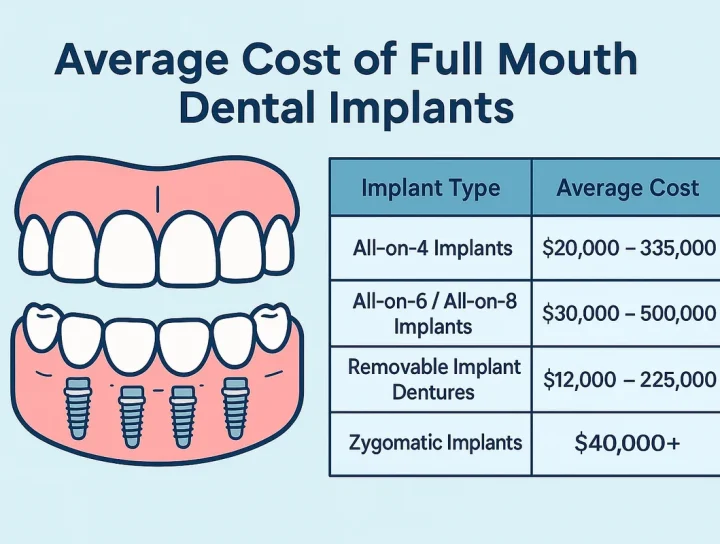 average cost of full mouth dental implants