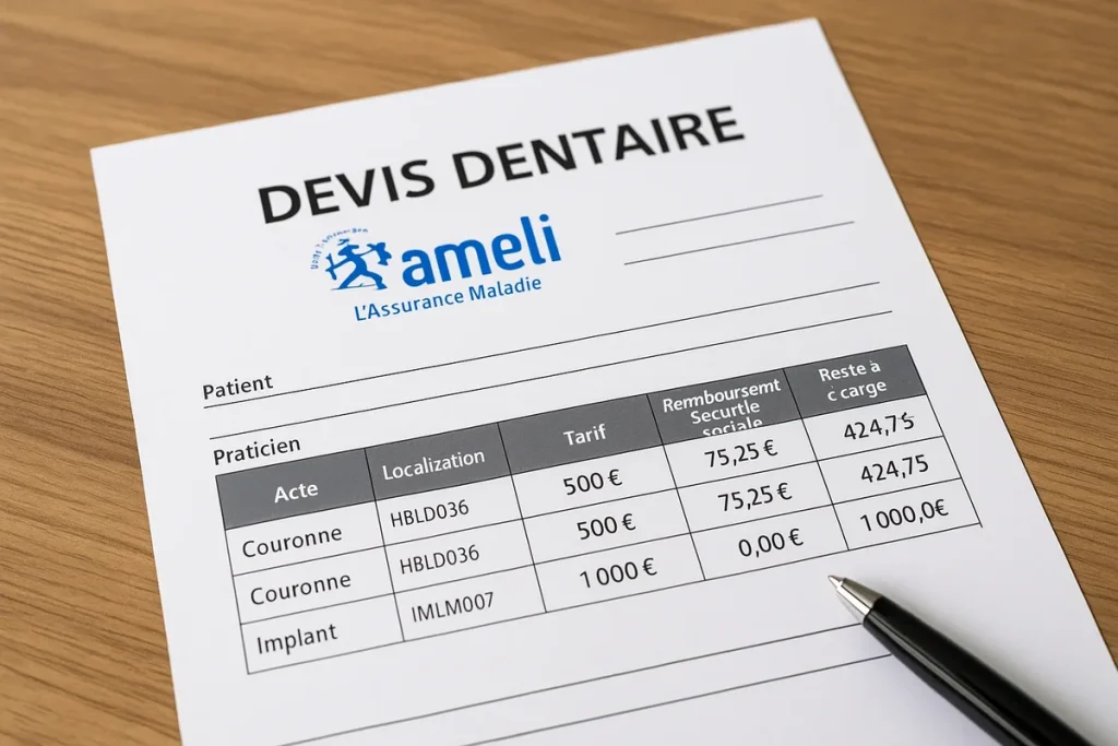 Devis dentaire Ameli : guide complet 2025 4 devis dentaire ameli
