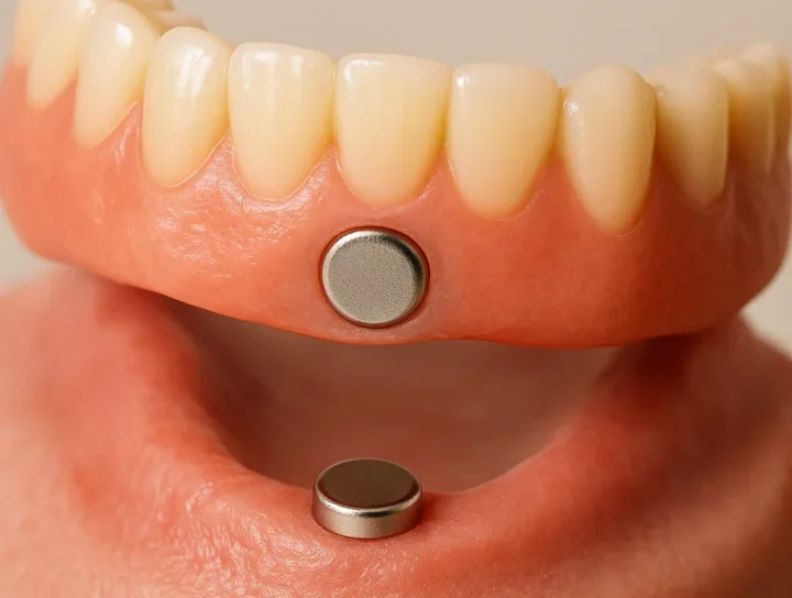 zahnprothese mit magnet