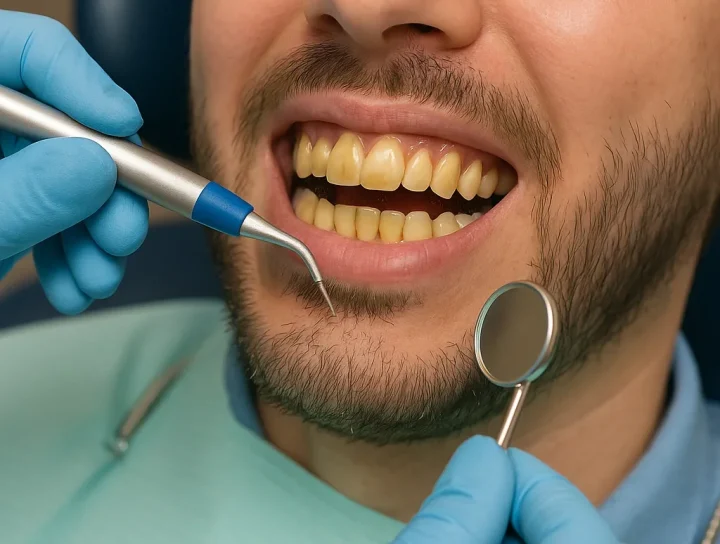 gelbe zähne professionelle zahnreinigung