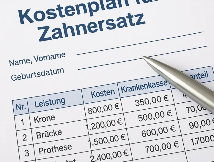 kostenplan für zahnersatz
