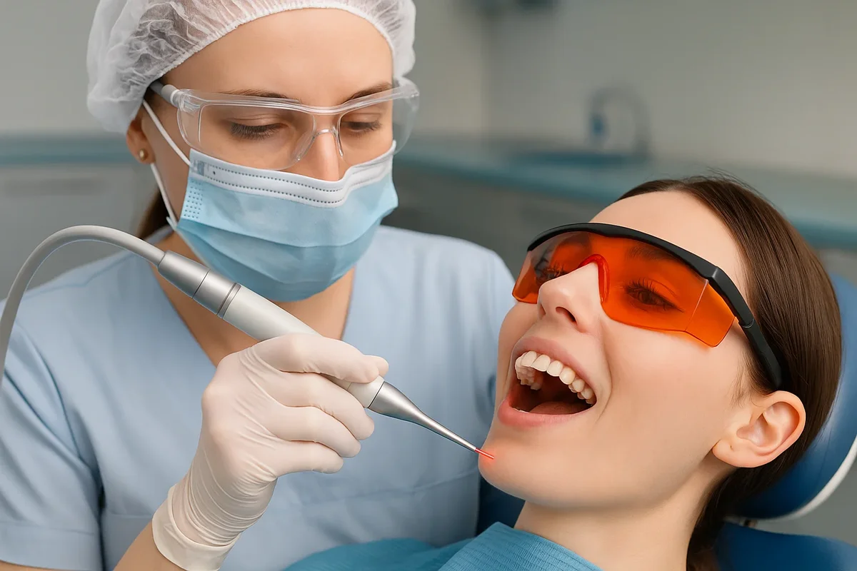 professionelle zahnreinigung mit laser