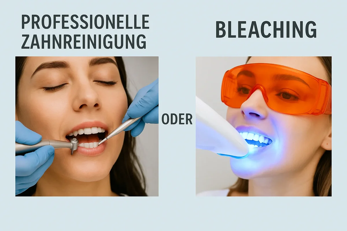 professionelle zahnreinigung oder bleaching