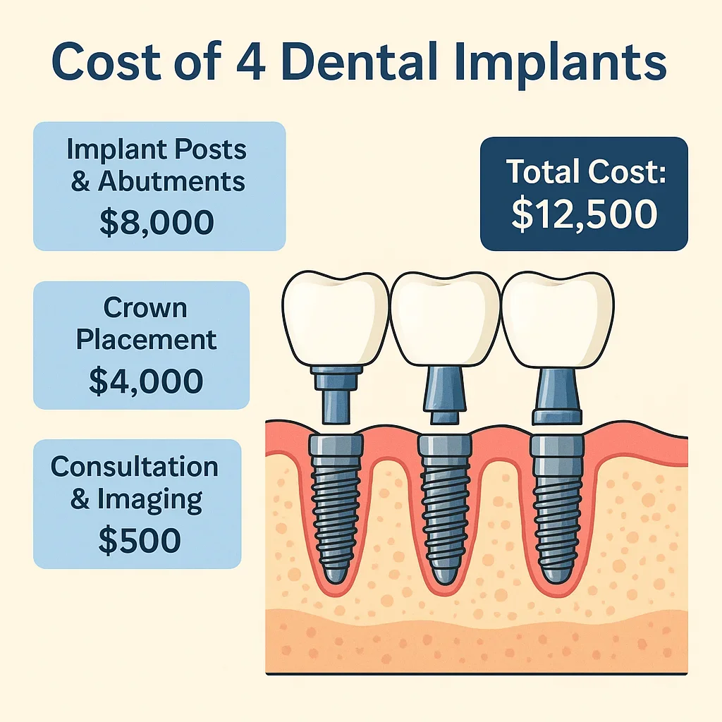 Understanding the Real Cost of 4 Dental Implants in 2025 5 cost of 4 dental implants