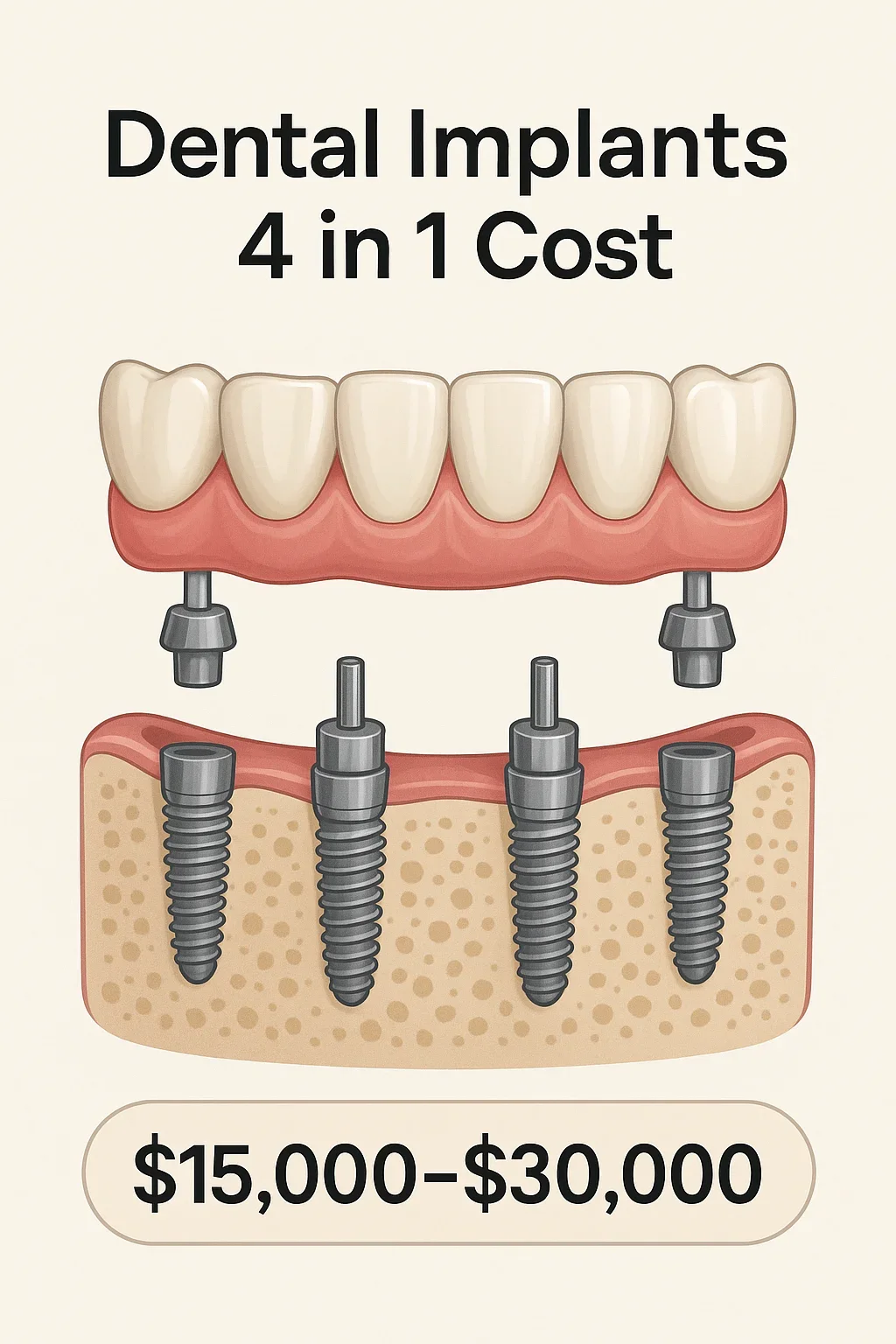 dental implants 4 in 1 cost