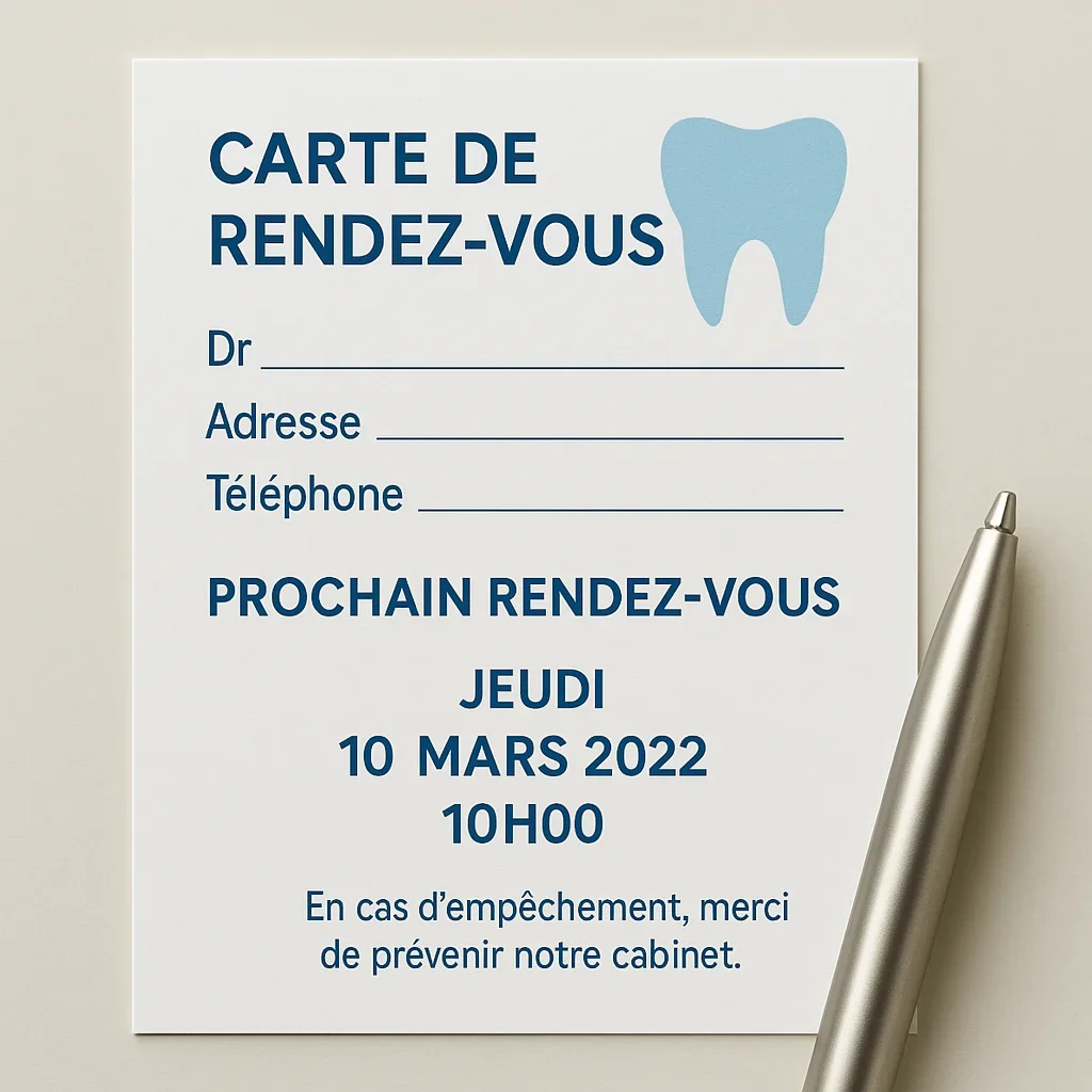 Carte de rendez vous dentiste : tout ce qu’il faut savoir pour organiser vos visites facilement 5 carte de rendez vous dentiste