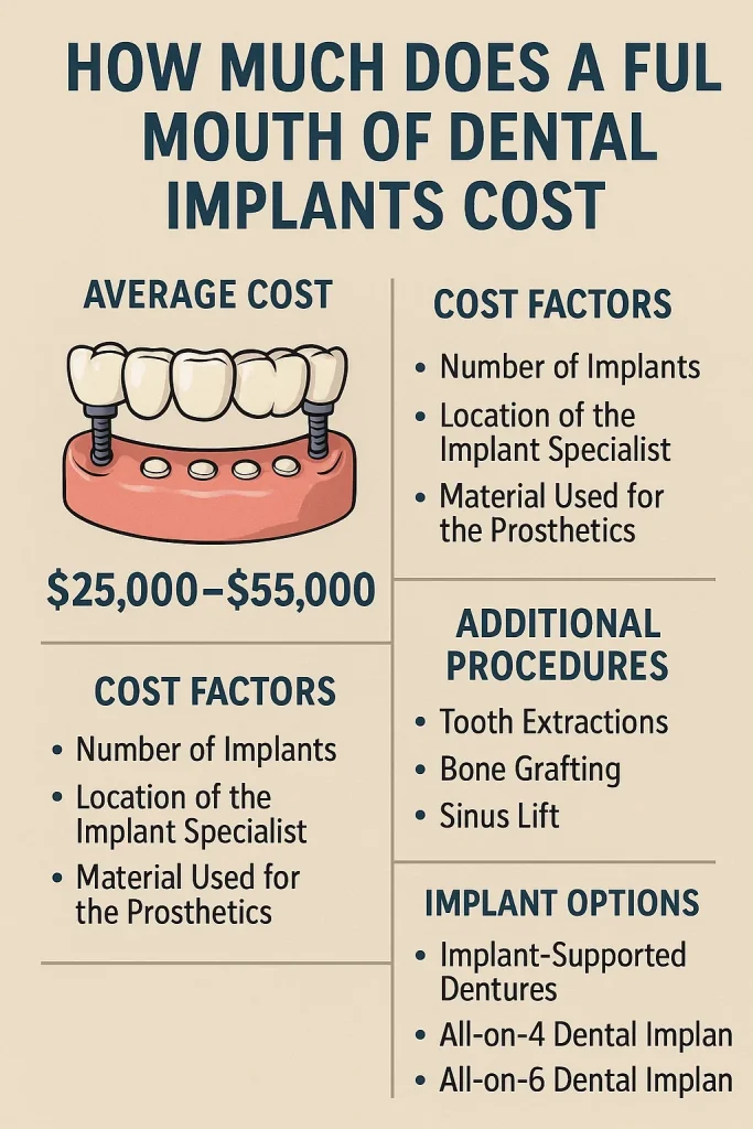 How Much Does a Full Mouth of Dental Implants Cost? 4 how much does a full mouth of dental implants cost