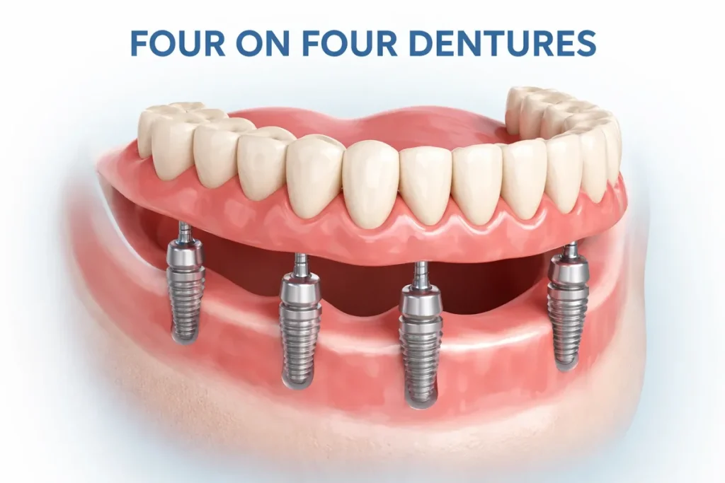 Four on Four Dentures: A Complete Guide to Full-Arch Smile Restoration 4 four on four dentures