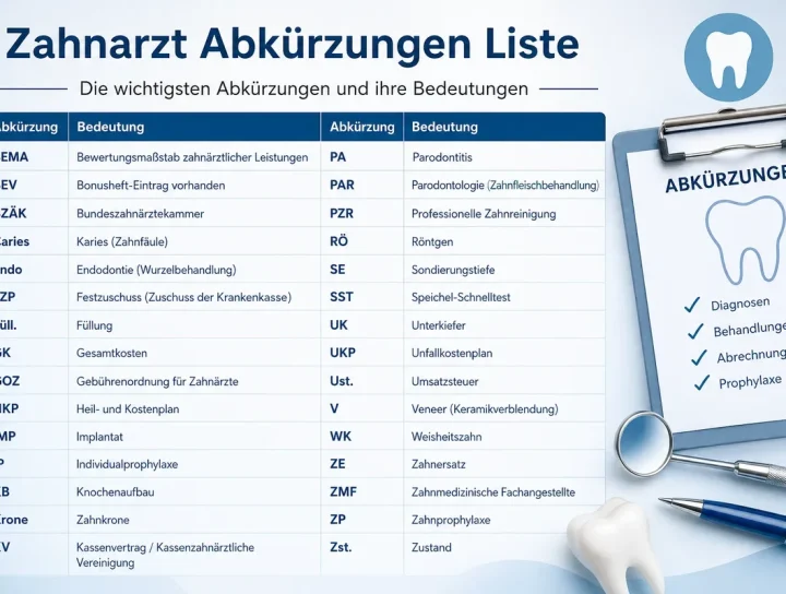 Zahnarzt Abkürzungen Liste verständlich erklärt 20 zahnarzt abkürzungen liste