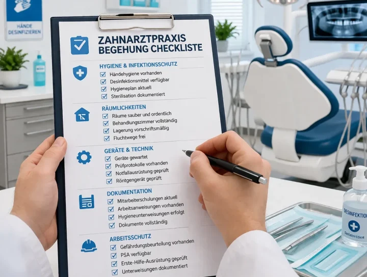 zahnarztpraxis begehung checkliste