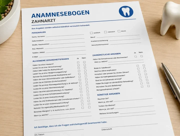 anamnesebogen zahnarzt zum ausdrucken