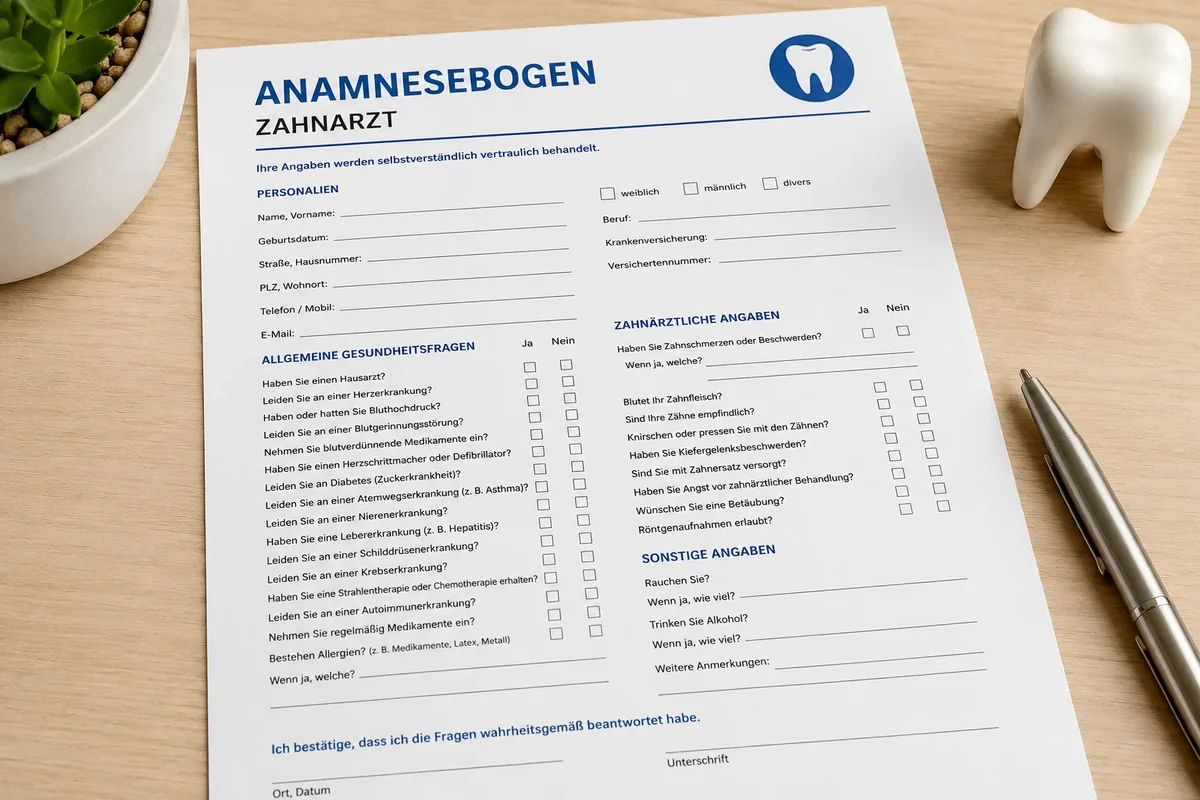 Anamnesebogen Zahnarzt Zum Ausdrucken: Alles Wichtige 5 anamnesebogen zahnarzt zum ausdrucken