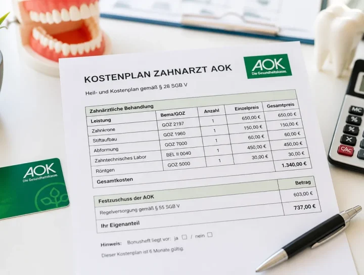 Kostenplan Zahnarzt AOK verstehen und richtig nutzen 20 kostenplan zahnarzt aok