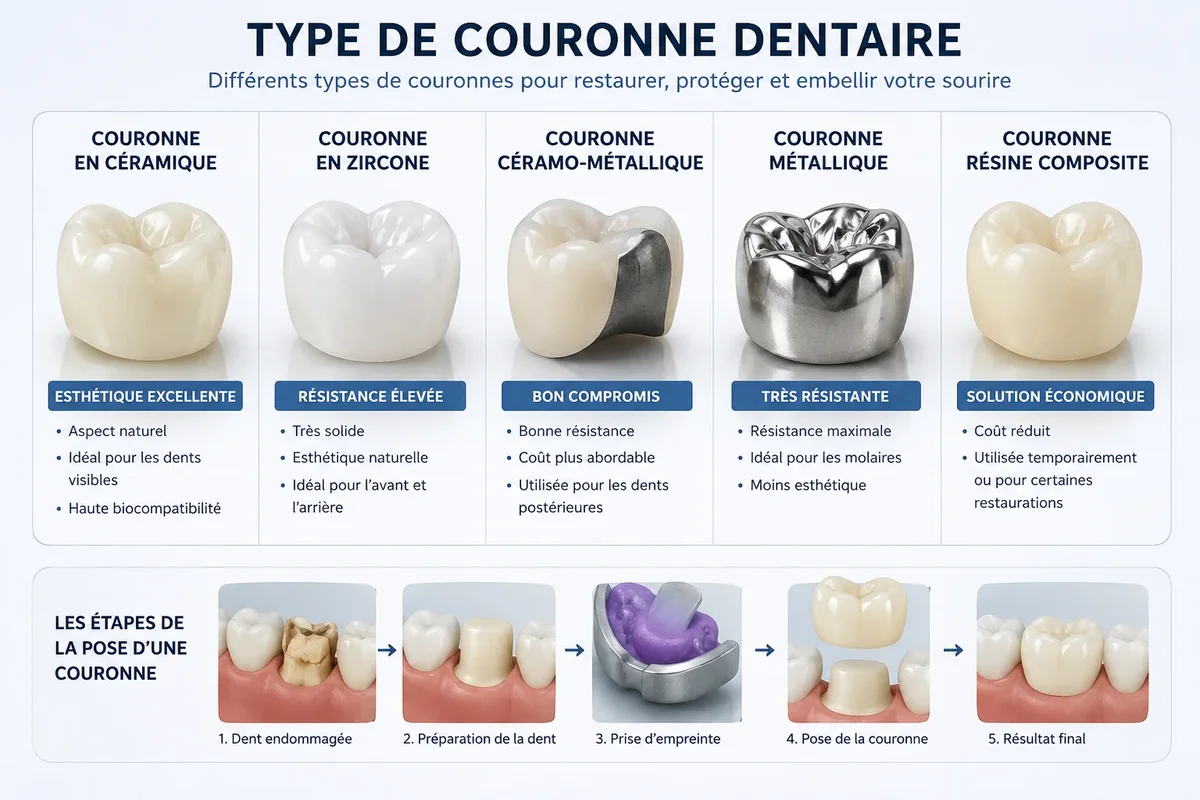 Type de couronne dentaire : guide complet pour choisir la meilleure solution 5 type de couronne dentaire