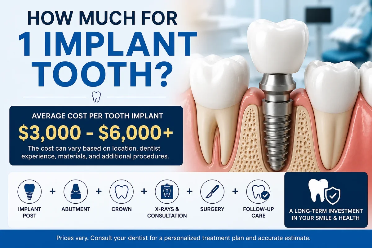How Much for 1 Implant Tooth? Complete Cost Guide 5 how much for 1 implant tooth