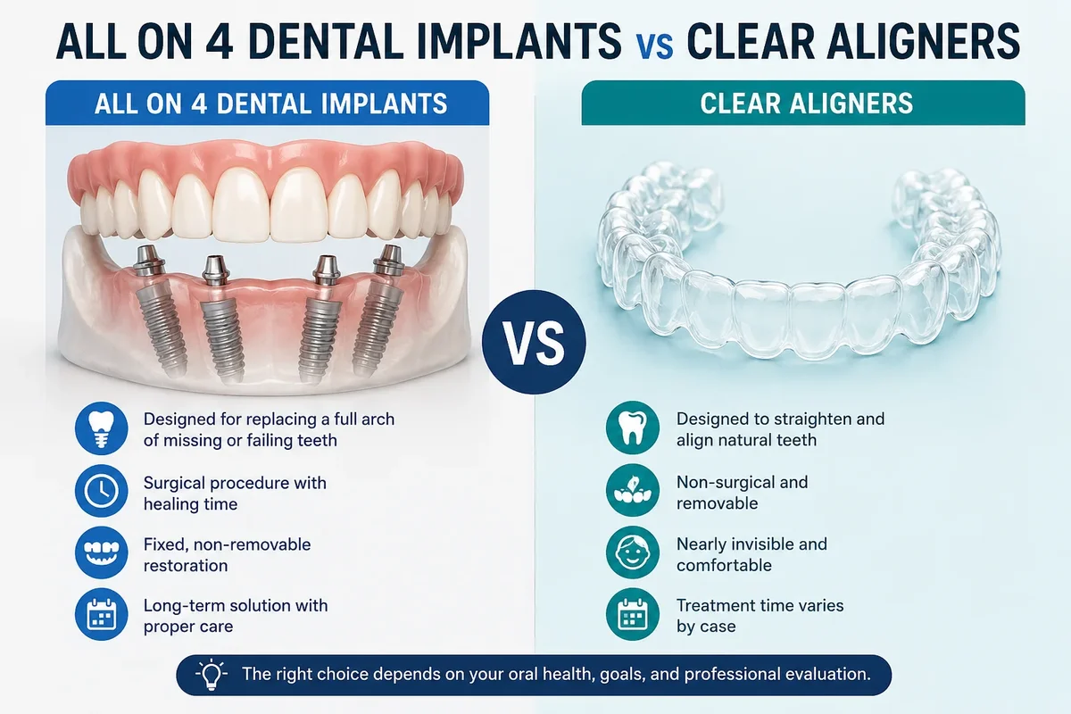 All on 4 Dental Implants vs Clear Aligners: Which Is Right for You? 5 all on 4 dental implants vs clear aligners