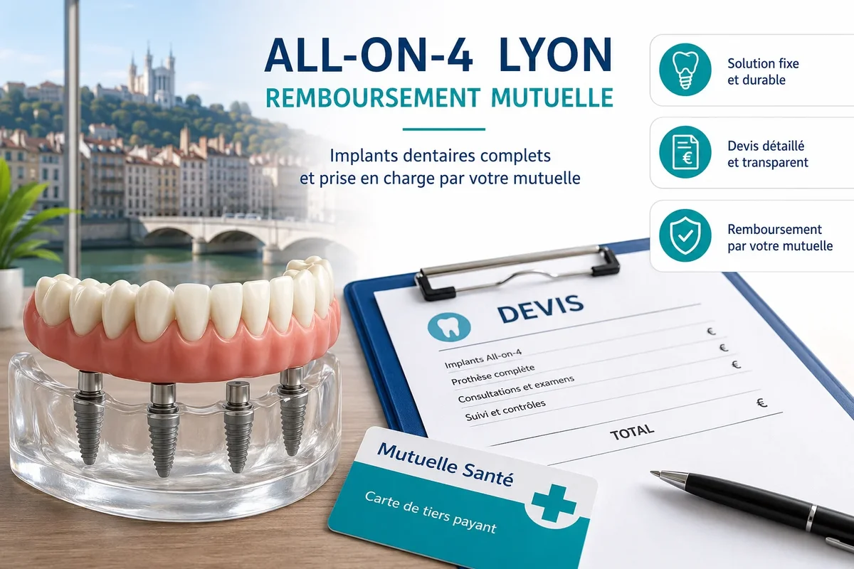 Implants dentaires complets à Lyon : remboursement par la mutuelle 5 all on 4 lyon remboursement mutuelle