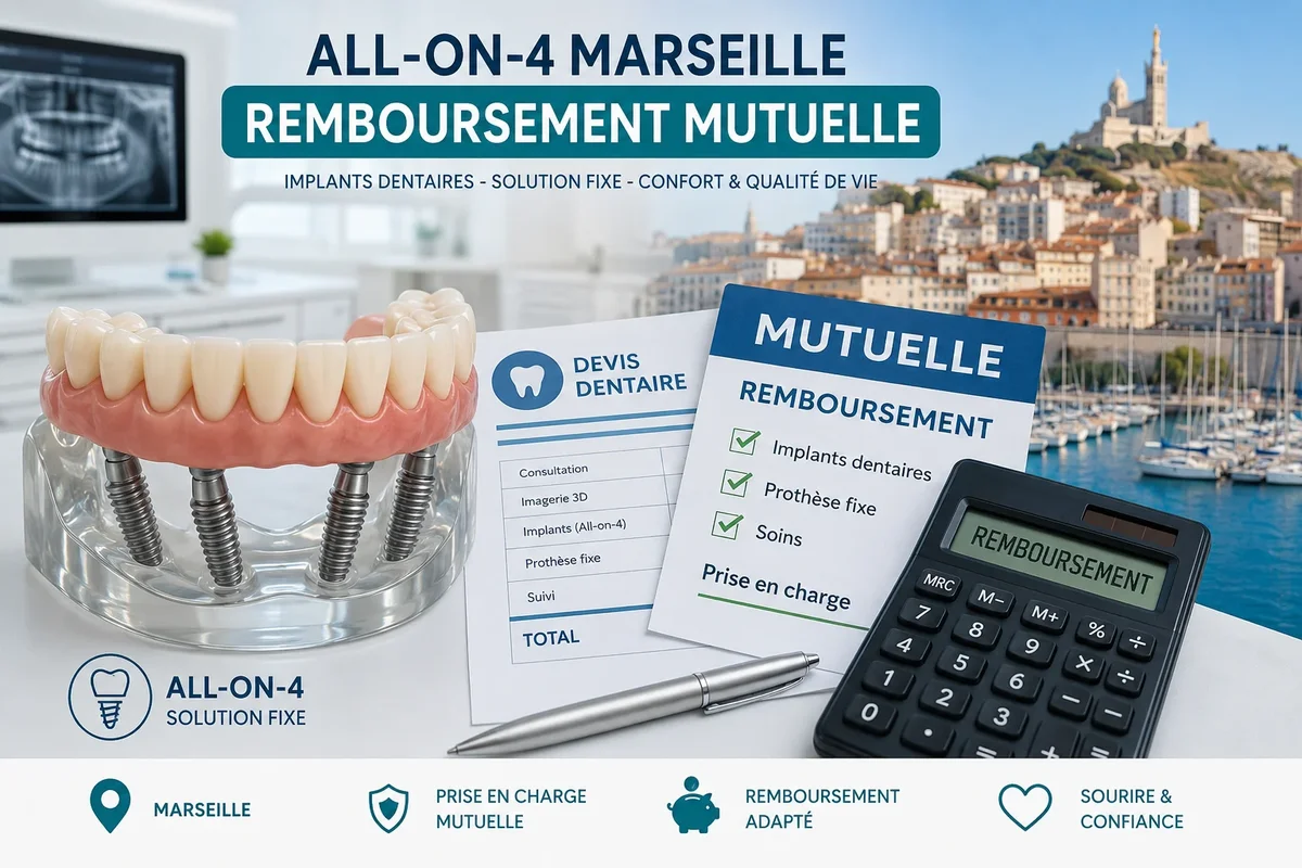 Implants dentaires All-on-4 à Marseille : remboursement par la mutuelle 5 all on 4 marseille remboursement mutuelle