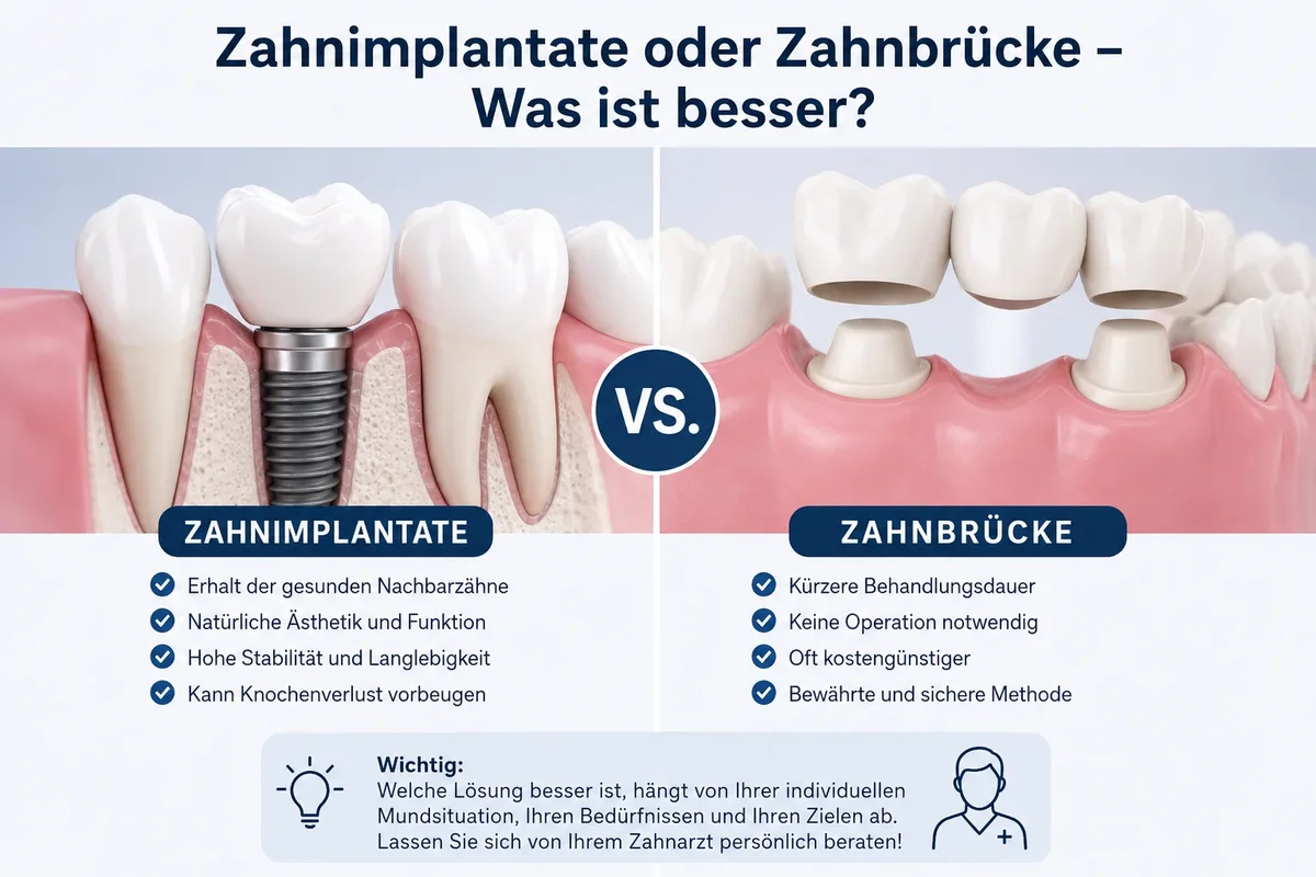 Zahnimplantate oder Zahnbrücke – Was ist besser? 5 zahnimplantate oder zahnbrücke was ist besser