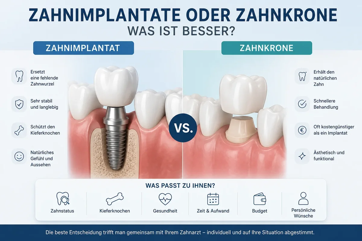 Zahnimplantate oder Zahnkrone – was ist besser? 5 zahnimplantate oder zahnkrone was ist besser